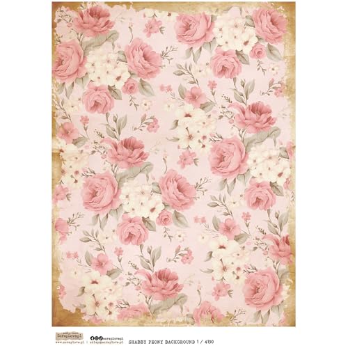 Reispapier A4 Scraplove - Scrapbooking Decoupage - Shabby Peony Background 1 Pfingstrose Reispapier A4 Scraplove - Scrapbooking Decoupage - Shabby Peony Background 1 Pfingstrose von ScrapLove