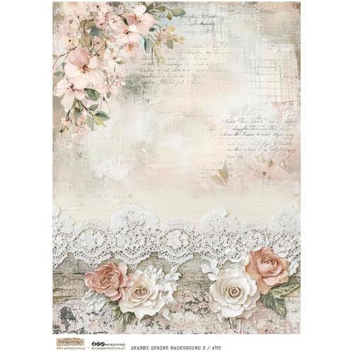 Reispapier A4 Scraplove - Scrapbooking Decoupage - Shabby Spring Background 2 Blumen Spitze Reispapier A4 Scraplove - Scrapbooking Decoupage - Shabby Spring Background 2 Blumen Spitze von ScrapLove