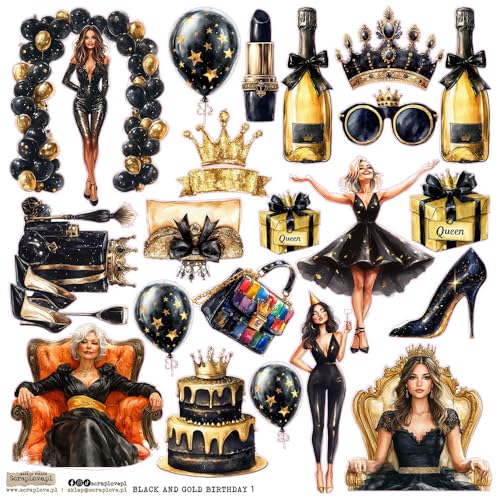 Scrapbooking Papier Sticker - ScrapLove - Black and Gold Birthday 1 Geburtstagsaccessoires Scrapbooking Papier Sticker - ScrapLove - Black and Gold Birthday 1 Geburtstagsaccessoires von ScrapLove