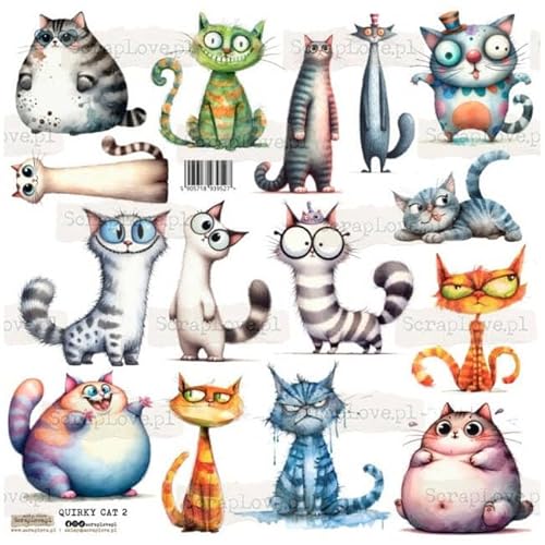Scrapbooking Papier Sticker - ScrapLove - Quirky Cat 2 verrückte Katzen Scrapbooking Papier Sticker - ScrapLove - Quirky Cat 2 verrückte Katzen von ScrapLove