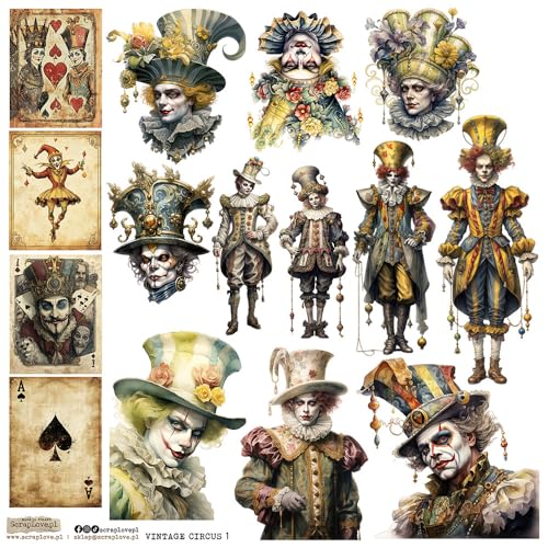 Scrapbooking Papier Sticker - ScrapLove - Vintage Circus 1 Zirkus Clown Karten Scrapbooking Papier Sticker - ScrapLove - Vintage Circus 1 Zirkus Clown Karten von ScrapLove