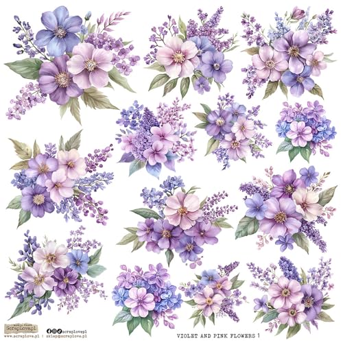 Scrapbooking Papier Sticker - ScrapLove - Violet and Pink Flowers 1 Blumen Scrapbooking Papier Sticker - ScrapLove - Violet and Pink Flowers 1 Blumen von ScrapLove