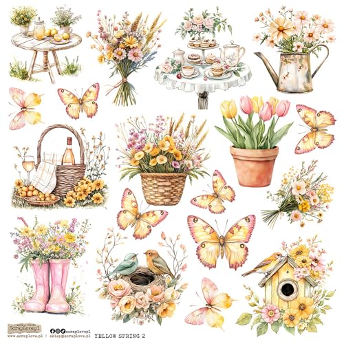 Scrapbooking Papier Sticker - ScrapLove - Yellow Spring 2 Blumen Schmetterlinge Frühling Sonnenblumen Scrapbooking Papier Sticker - ScrapLove - Yellow Spring 2 Blumen Schmetterlinge Frühling Sonnenblumen von ScrapLove