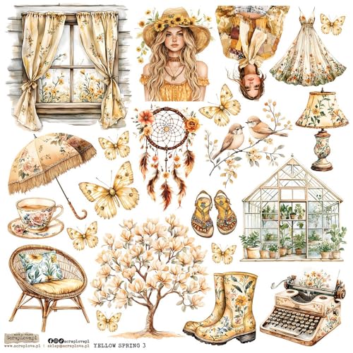 Scrapbooking Papier Sticker - ScrapLove - Yellow Spring 3 Frühling Magnolie Boho Scrapbooking Papier Sticker - ScrapLove - Yellow Spring 3 Frühling Magnolie Boho von ScrapLove