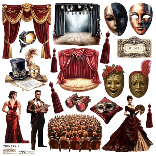 Scrapbooking Papieraufkleber - ScrapLove - Theater 1 Scrapbooking Papieraufkleber - ScrapLove - Theater 1 von ScrapLove