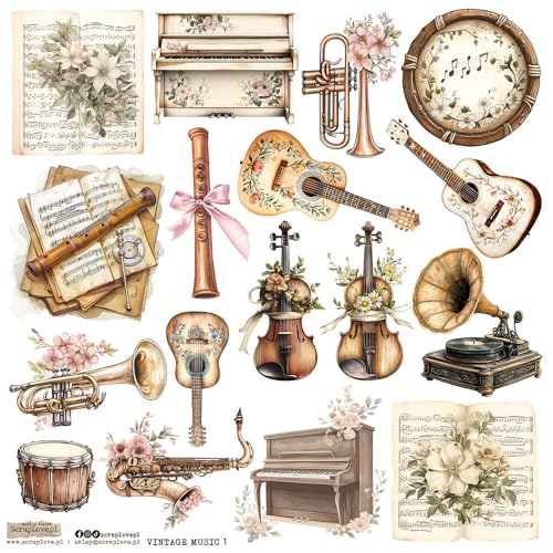 Scrapbooking Papieraufkleber - ScrapLove - Vintage Music 1 Noteninstrumente Scrapbooking Papieraufkleber - ScrapLove - Vintage Music 1 Noteninstrumente von ScrapLove