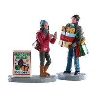 Lemax Shopping Teamwork 2Er Set ## 82584 Weihnachts Vail Dorf Figur Neue Verpackung von ScrapbookAvenue