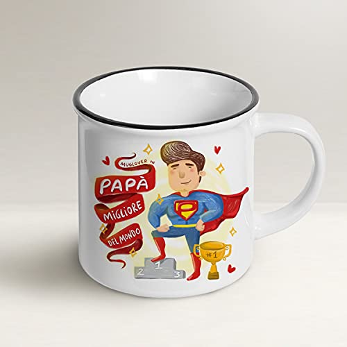 Mug Lover – Bester Papa der Welt – Tasse mit Umschlag und Grußkarte und Organza-Beutel von Scratch Lover