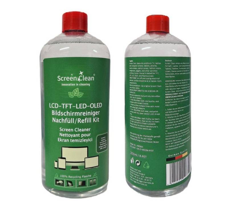 Screen Clean Reinigungs-Set ScreenClean© Nachfüll / Refill Flasche, 1.000ml, (1-St) von Screen Clean