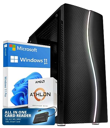 Business Office Work PC | AMD Athlon | 8GB RAM | 240GB SSD | Smart Card Reader 7-in-1, Smart Card, SIM, SD/SDHC/SDXC, Micro SD/T-Flash, MMC, MS, M2 | Windows 11 Computer | WiFi | Office Word | Excel von ScreenOn
