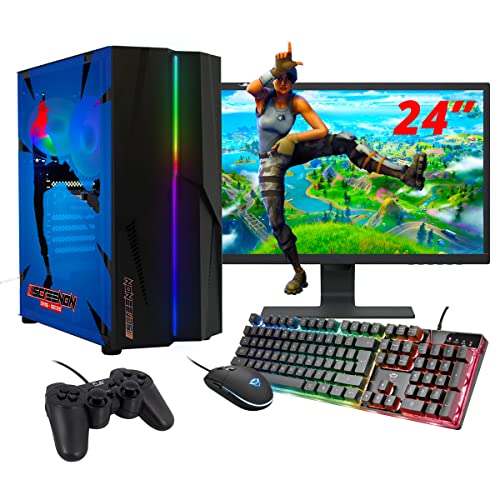 ScreenOn DE - Gaming Komplett PC | Intel Core i3 | RX 550 | RAM 16GB | SSD 512GB | WiFi | + 24 Zoll Monitor + Tastatur + Maus + Controller | Desktop Computer für Unternehmen und Multimedia H32511 ScreenOn DE - Gaming Komplett PC | Intel Core i3 | RX 550 | RAM 16GB | SSD 512GB | WiFi | + 24 Zoll Monitor + Tastatur + Maus + Controller | Desktop Computer für Unternehmen und Multimedia H32511 von ScreenOn