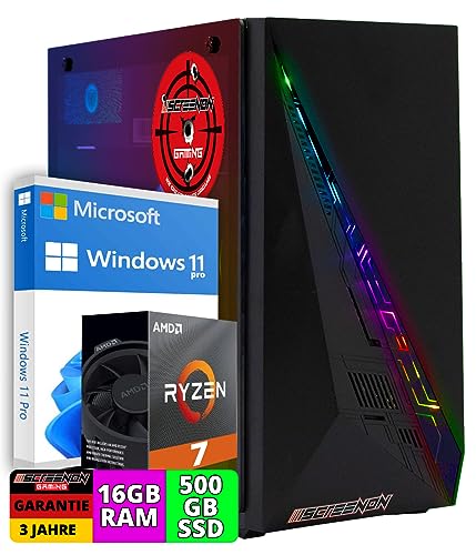 ScreenOn Gaming PC Ryzen 5 5700G • Radeon Vega 8 (2 GB) Grafikkarte • 16 GB RAM DDR4 3200 MHz • 512 GB m.2 • Windows 11 Pro • WLAN 300 MBit/s • Gaming PC Computer mit 3 Jahren Garantie! von ScreenOn