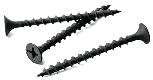 3,5 mm x 25 mm schwarze Phosphatschrauben Kreuzschlitzschrauben Trockenbauschrauben Gipskartonschrauben Holzschrauben Bugle Head (100 Stück) von Screws City