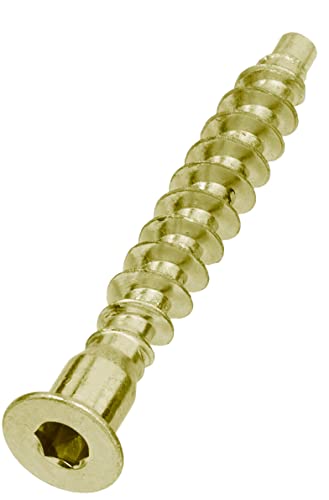 7 mm x 50 mm gelbe Innensechskant-Schrauben mit Flachkopf, Möbelbeschläge, Montageschrauben (20 Stück) von Screws City