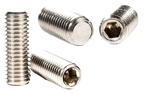 Gewindestifte mit flacher Spitze, Edelstahl, metrisches Gewinde, Innensechskantschlüssel (20 Stück) (M12 x 16 mm) von Screws City