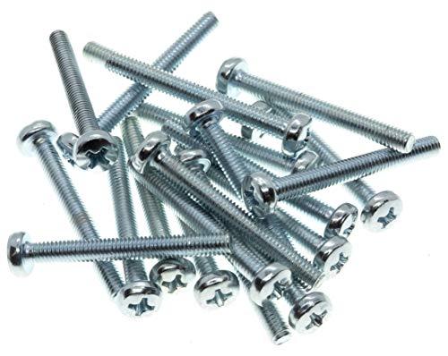 M4 (4 mm x 45 mm) Kreuzschlitz-Maschinenschrauben – Stahl (20 Stück) DIN 7985 von Screws City