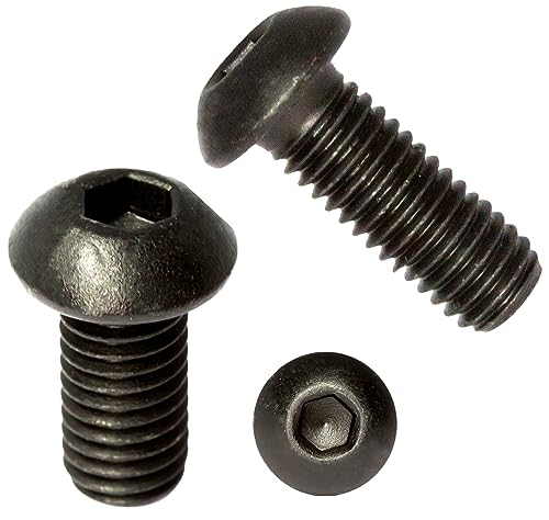 M6 (6 mm x 10 mm) schwarze Zink-Flake 10,9 Halbrundkopfschrauben, Innensechskantschrauben, Schrauben (20 Stück) von Screws City