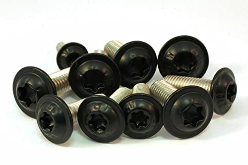 Screws4Bikes | 10x M4x12 | Linsenkopfschrauben mit Flansch | schwarz matt | Edelstahl V2A | ISO 7380-2 mit Innensechsrund/Torx von Screws4Bikes