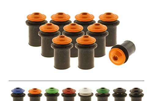 Screws4Bikes | 10x Verkleidungsschrauben M5x16 mit Gummimuttern für Motorrad | orange | Edelstahlschrauben | für Windschild, Scheibe und Verkleidung Screws4Bikes | 10x Verkleidungsschrauben M5x16 mit Gummimuttern für Motorrad | orange | Edelstahlschrauben | für Windschild, Scheibe und Verkleidung von Screws4Bikes