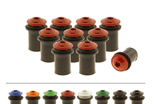 Screws4Bikes | 10x Verkleidungsschrauben M6x16 mit Gummimuttern für Motorrad | rot | Edelstahlschrauben | für Windschild, Scheibe und Verkleidung Screws4Bikes | 10x Verkleidungsschrauben M6x16 mit Gummimuttern für Motorrad | rot | Edelstahlschrauben | für Windschild, Scheibe und Verkleidung von Screws4Bikes