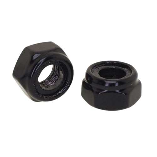 Screws4Bikes | M3-M12 Sechskantmutter selbstsichernd | DIN985 | Edelstahl | Schwarz Glanz (10, M6) von Screws4Bikes