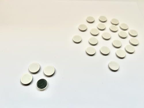 Scribble Bunte runde Kühlschrankmagnete, Büromagnete (24 Stück), perfekt für Whiteboards, Schließfächer und Kühlschränke, weiß, 30 mm von Scribble