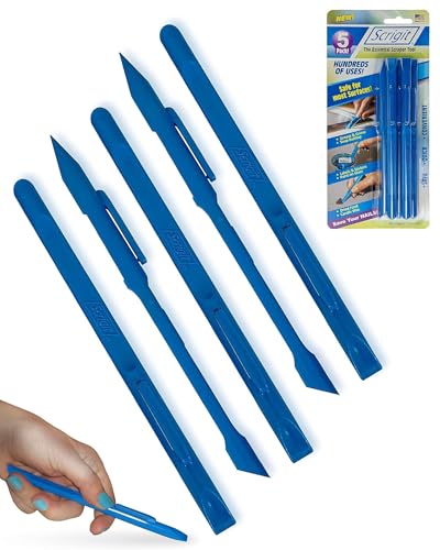 Scrigit Kratzfreier Kunststoff-Schaber, perfekt zum Erreichen von engen Räumen und Spalten, einfaches Entfernen von Lebensmitteln, Etiketten, Farbe, Fett und mehr, 5 Stück Scrigit Kratzfreier Kunststoff-Schaber, perfekt zum Erreichen von engen Räumen und Spalten, einfaches Entfernen von Lebensmitteln, Etiketten, Farbe, Fett und mehr, 5 Stück von Scrigit