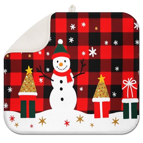 Weihnachtliche Abtropfmatte für Küchentheke, 40,6 x 45,7 cm, Weihnachtsgeschirr-Abtropfmatte für Küche, Dekoration, Weihnachts-Trockenmatten für Zuhause, Theke, Abtropfmatten für Geschirr Weihnachtliche Abtropfmatte für Küchentheke, 40,6 x 45,7 cm, Weihnachtsgeschirr-Abtropfmatte für Küche, Dekoration, Weihnachts-Trockenmatten für Zuhause, Theke, Abtropfmatten für Geschirr von Scritism