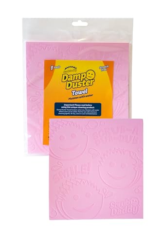 Scrub Daddy Damp Duster Staubschwamm, Staubwedel waschbar mit Rillen, Putzutensilien Haushalt für Holzjalousien, Heizkörper und Spiegel, Spinnenwebenentferner, Putzschwamm Antistatisch, Handtücher x1 von Scrub Daddy