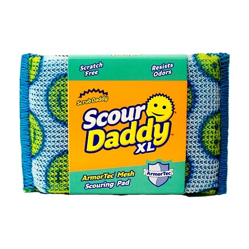 Scrub Daddy Scour Daddy XL, Scheuerschwamm, kratzfreie Scheuerschwämme/strapazierfähiges Scheuerschwamm zum Reinigen von Geschirr, Alternative zu scheuern aus Metall, Spülschwämme zum Abwaschen von Scrub Daddy