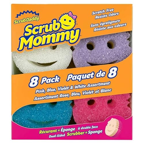 Scrub Daddy Scrub Mommy doppelseitiger Schrubber und Schwamm zum Putzen, 8 Stück von Scrub Daddy