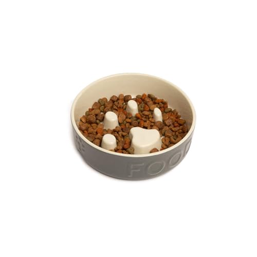 Scruffs Icon Futternapf für langsames Fressen, 20 cm, Grau von Scruffs