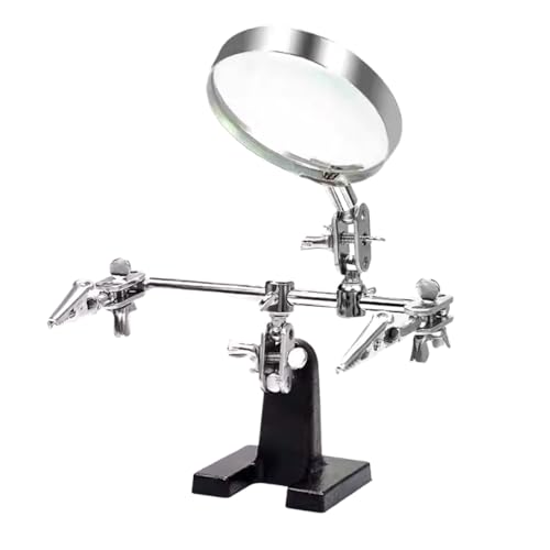 Sctmda Dritte Hand Löten mit Lupe Dritte Hand Lupe mit Klemmen Hände Löthilfe Löthalter Löthalterung Löthilfsklemme Third Hand Löten Reparaturwerkzeug für Handwerk Modellbau Hobby von Sctmda