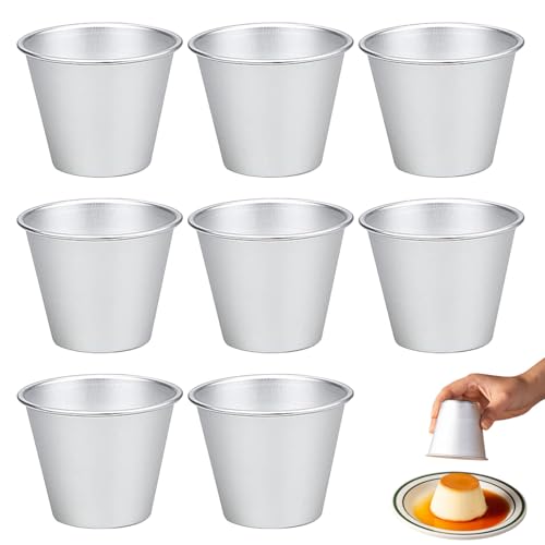 Sctmda Puddingförmchen 8 Stück Puddingformen Antihaftbeschichtung Muffin Formen Aluminium Puddingformen Panna Cotta Förmchen Jelly Förmchen Mini Backen Werkzeug für Pudding Cupcakes Silber von Sctmda