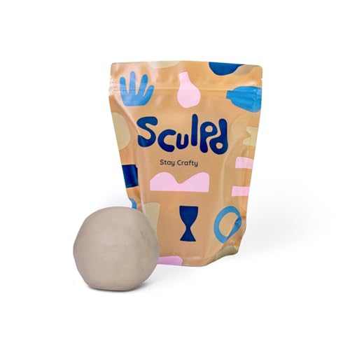 Sculpd Lufttrocknender Ton, zusätzlicher Tonbeutel für Kinder, Jugendliche und Erwachsene, Modelliermasse, weicher, selbsthärtender Ton, geeignet für Kunst- und Bastelprojekte, 1-kg-Tonbeutel von Sculpd