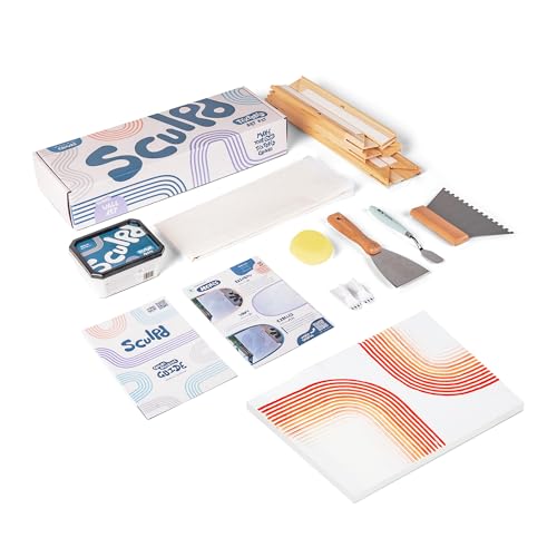 Sculpd Strukturiertes Leinwand-Set, strukturierte Kunstleinwand, geeignet für Anfänger, 60 x 40 cm Leinwand, Kit enthält Leinwand, Texturpaste, Formwerkzeuge und leicht verständliche Anleitung (evtl. von Sculpd