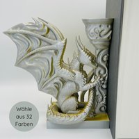 Dekorative Drachen Buchstütze/Dragon Bookends | Art.-Nr. B-Be-Kk-006 von SculptedChapters