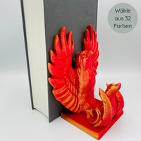 Dekorative Phönix Buchstütze/Phoenix Bookends | Art.-Nr. B-Be-Kk-005 von SculptedChapters