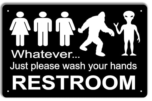 Metall-Blechschild "Whatever Restroom Please Wash Hands", 20,3 x 30,5 cm, humorvolle Badezimmer-Dekoration Metall-Blechschild "Whatever Restroom Please Wash Hands", 20,3 x 30,5 cm, humorvolle Badezimmer-Dekoration von Scvgfdxzs
