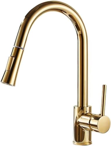 Küchenarmatur mit ausziehbarer Brause Küchenspülenarmaturen Gold Küchenarmatur Schwenkbarer Warm- und Kaltwasser-Multifunktions-Küchenmischbatterie von SdaryWare