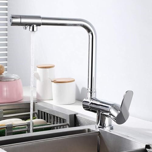 Küchenarmaturen 3 in 1 Klappbare Messing Kalt- und Kaltwasser-Gerade-Getränke-Reinwasser-Küchenspülenarmaturen 360 ° Rotation Filtrationsarmaturen für Küchenspü,B-A Küchenarmaturen 3 in 1 Klappbare Messing Kalt- und Kaltwasser-Gerade-Getränke-Reinwasser-Küchenspülenarmaturen 360 ° Rotation Filtrationsarmaturen für Küchenspü,B-A von SdaryWare