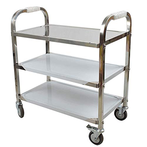 SdaryWare Edelstahl-Mehrzweckwagen mit Rädern Küchenwagen Servierwagen Catering-Lagerregal Hausbar Servierwagen Küchenwagen mit Lagerung,3-75 * 40 * 83cm von SdaryWare
