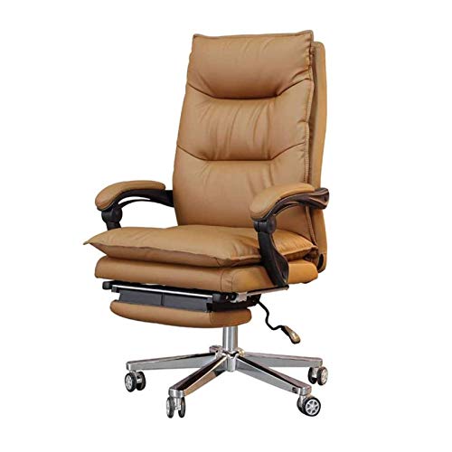 SdaryWare Home-Office-Stühle Computerstuhl Home Boss Stuhl Leder Chefsessel Mittagspause Bürostuhl Liegender Massagesitz Drehstuhl Flache Liegestütze Weich von SdaryWare