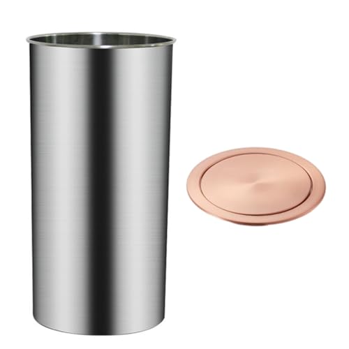 SdaryWare Küchen-Mülleimer mit 9 l Fassungsvermögen und ausgewogenem Klappdeckel, integrierter Abfallbehälter aus Edelstahl auf der Arbeitsplatte, runder Papierkorb für,Rose Gold SdaryWare Küchen-Mülleimer mit 9 l Fassungsvermögen und ausgewogenem Klappdeckel, integrierter Abfallbehälter aus Edelstahl auf der Arbeitsplatte, runder Papierkorb für,Rose Gold von SdaryWare