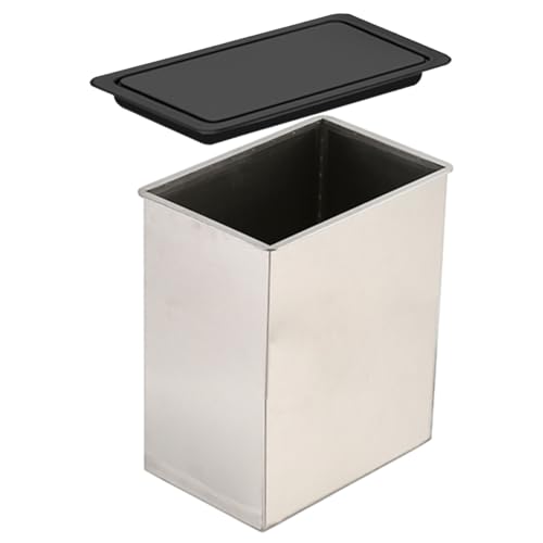 SdaryWare Küchenarbeitsplatten-Ausgleichsabdeckung, versteckter integrierter Mülleimerdeckel, Abfalleimer aus gebürstetem Edelstahl mit Schwingklappe, quadratischer Verse,One Color-Small C von SdaryWare