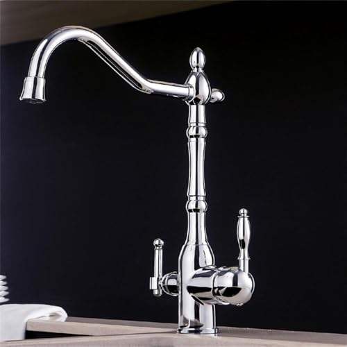 SdaryWare Küchenarmaturen Messing Mixer Trinken Küche Reinigen Wasserhahn Küche Spüle Leitungswasser,Chrome-China von SdaryWare