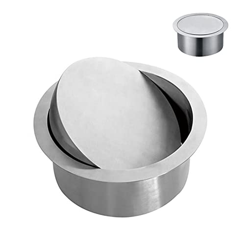 SdaryWare Mülleimer-Ausgleichsklappenabdeckung, eingebettete Küchenarbeitsplatte, eingebauter Abfalleimerdeckel, quadratisch, gebürsteter Mülleimer aus Edelstahl 304, DRE,Y 190 von SdaryWare