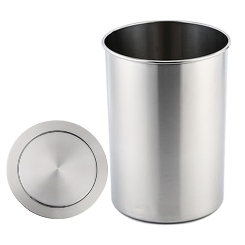 SdaryWare Mülleimerabdeckung aus Edelstahl mit Müllklappe, bündig versenkter Mülleimer, versteckter eingebetteter Mülleimer, integrierter Balance-Schwing-Mülldeckel für d,Bucket 1 von SdaryWare