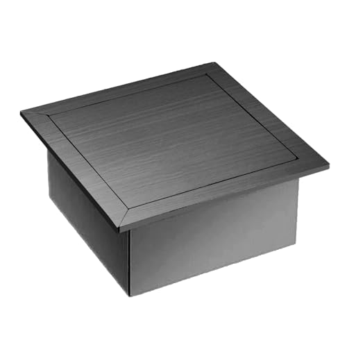 SdaryWare Quadratische gebürstete Müllabdeckung, integrierte Abfallschachtklappe auf der Arbeitsplatte, 304 Edelstahl-Mülleimerdeckel mit Schwingausgleich für Küchenbüros,One Color-Black 220x220mm SdaryWare Quadratische gebürstete Müllabdeckung, integrierte Abfallschachtklappe auf der Arbeitsplatte, 304 Edelstahl-Mülleimerdeckel mit Schwingausgleich für Küchenbüros,One Color-Black 220x220mm von SdaryWare