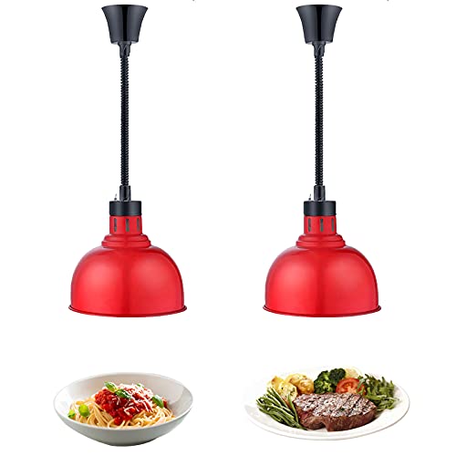 SdaryWare Speisenwärmlampe, Hängender Buffet-Speisenwärmer, Schlauch-Teleskop-Infrarot-Heizlampe zum Warmhalten von Speisen für das Hotelküchen-Buffet-Restaurant, Kommerzieller Hoc,Red-2PCS von SdaryWare